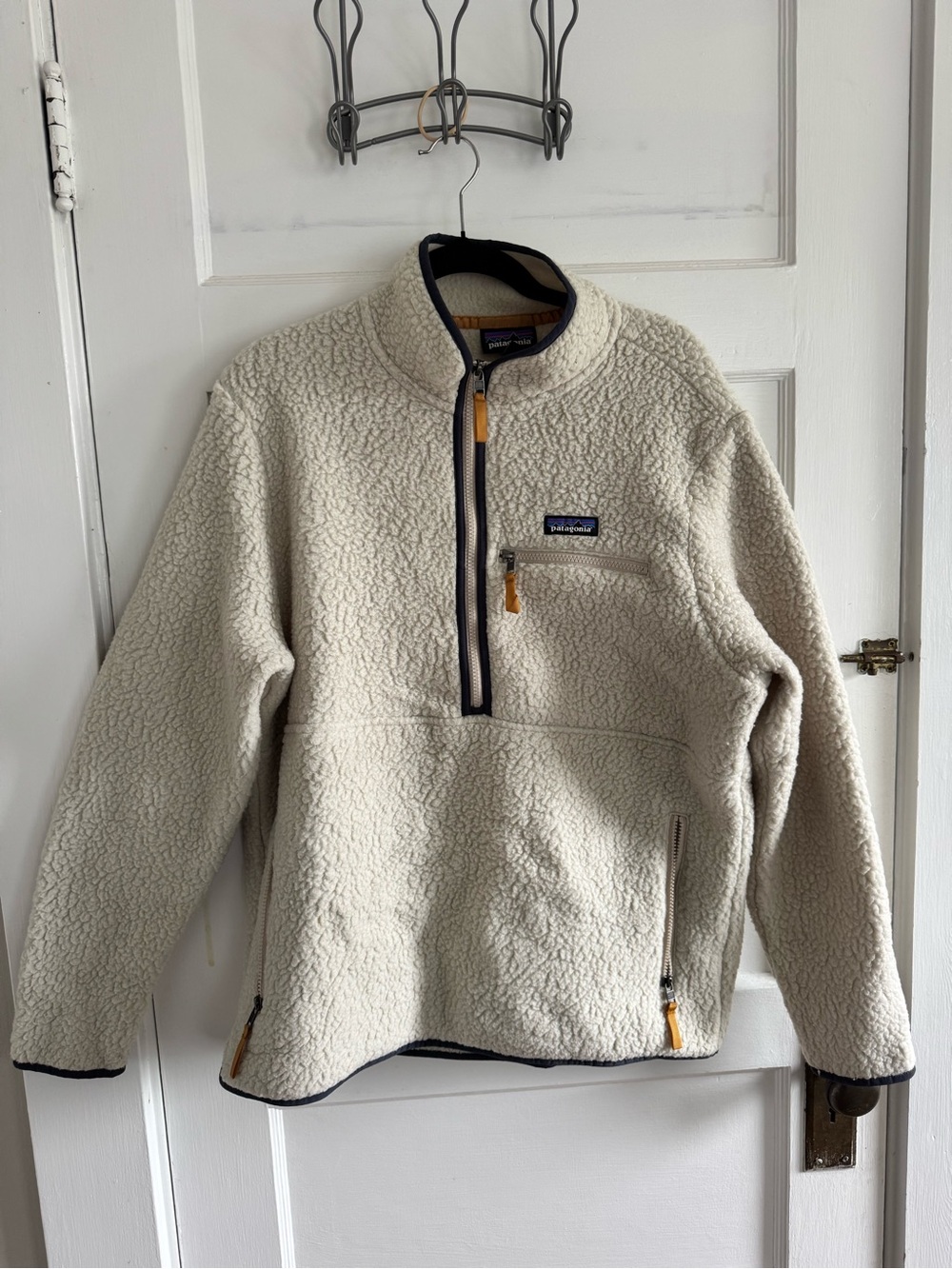 Patagonia Men’s Cream Sherpa Quarter-Zip Fleece Pullover
